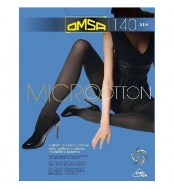 Теплі оксамитові двошарові колготки OMSA Micro & Cotton 140