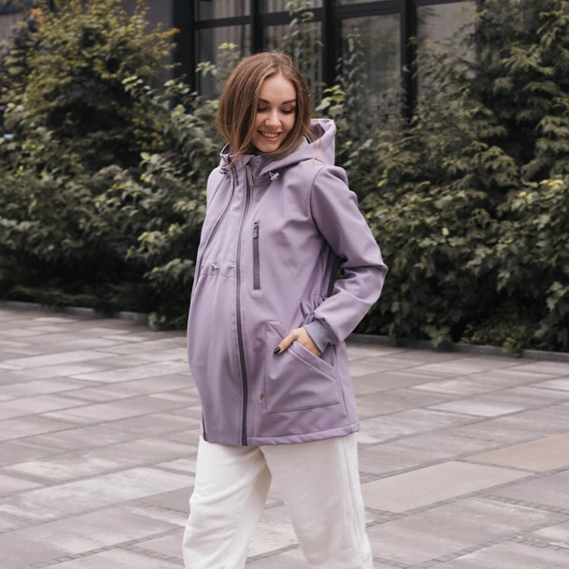 Слінгокуртка, куртка для вагітних Softshell 4 в 1 Лаванда 